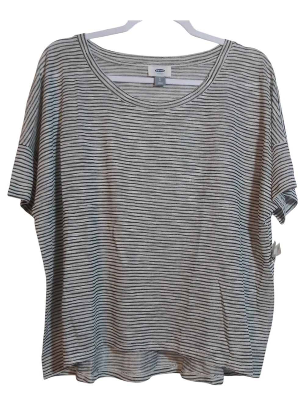 Old Navy Oversized Striped Scoop Neck Lightweight Knit Top Size S